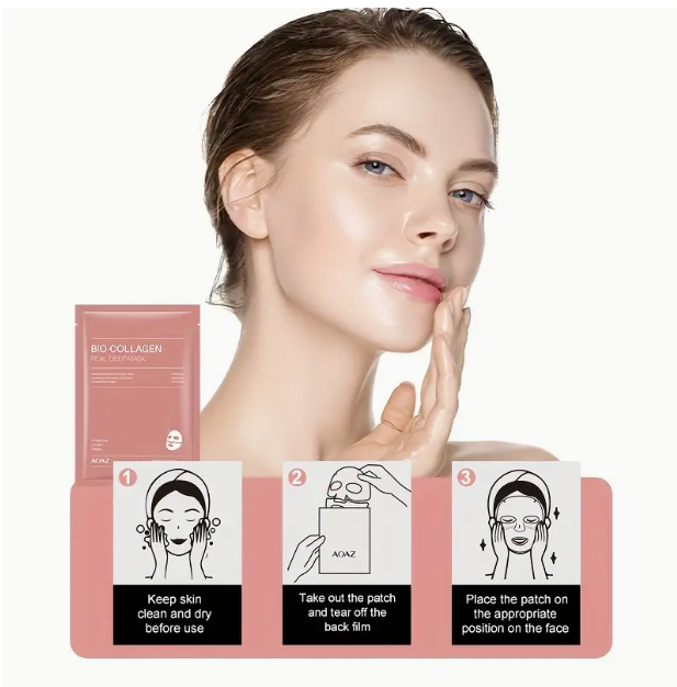 1 Box ( 4-Pack ) Bio-Collagen Real Deep Mask