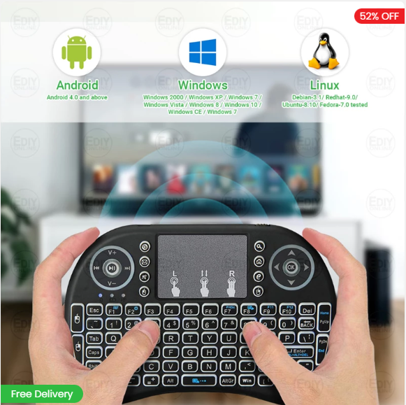 Wireless Air Mouse Keyboard with Touchpad Function for Smart TV/ TvBox / Android Box / Computer / TV