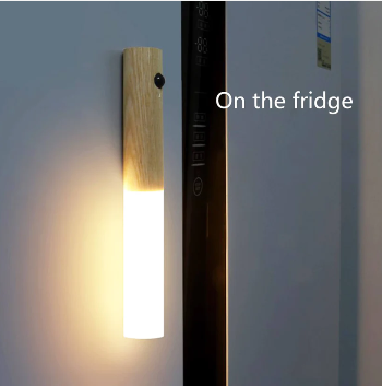 Motion Sensor Night Light with Wooden Handle