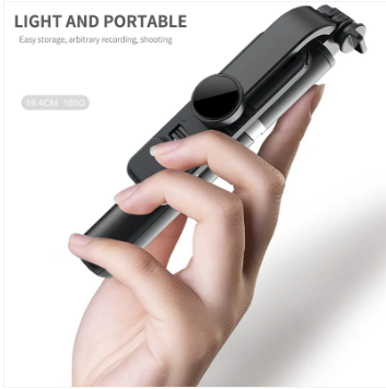 Foldable Selfie Stick Tripod with Bluetooth & Light