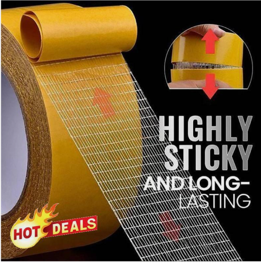 Strong Adhesive Double-sided, Gauze Fiber Mesh Tape, Fiberglass Waterproof Tape